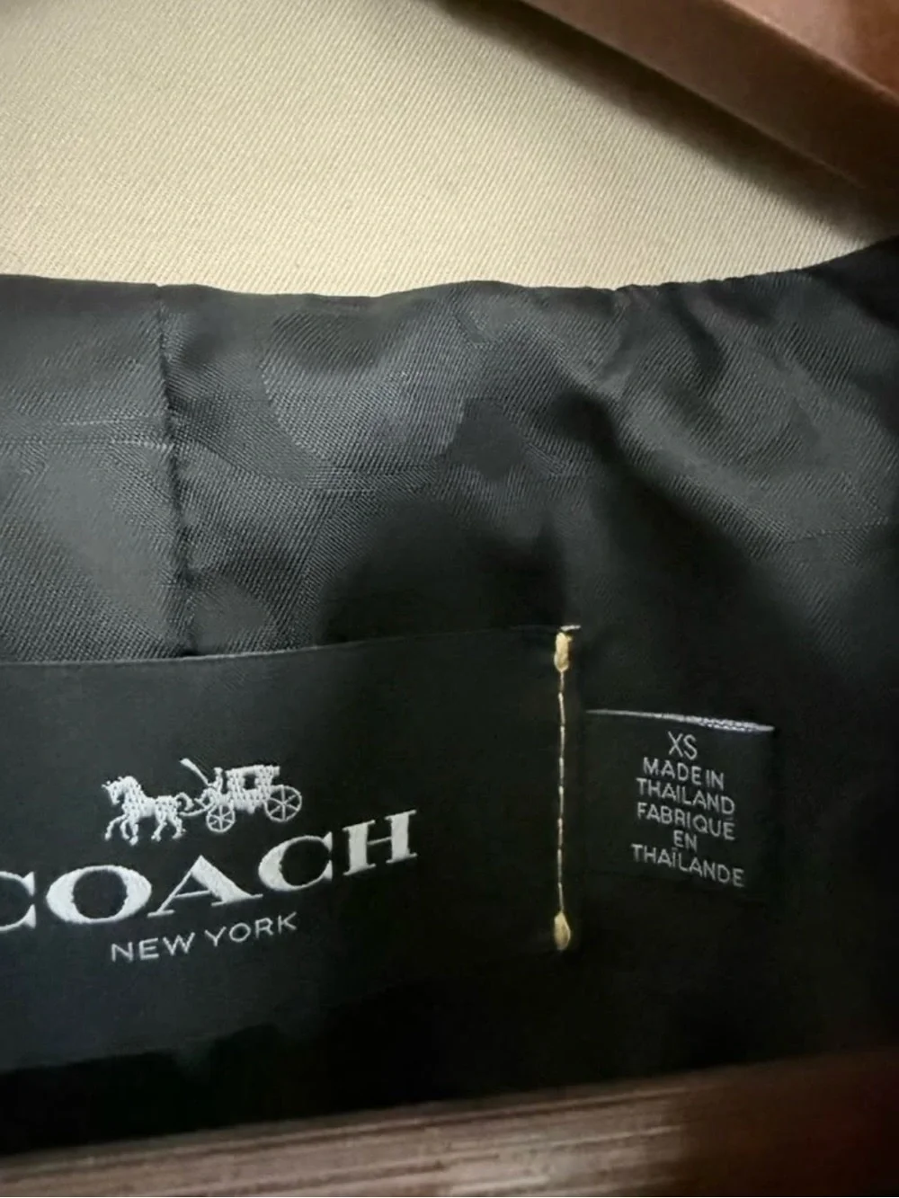 Coach Beige Trench Coat with Leopard Trim